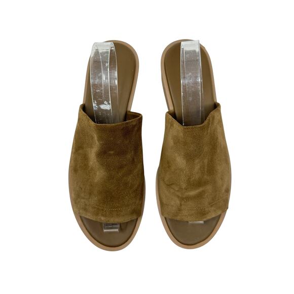 Vince Slide Sandals Platform‎ Wedge Suede Leather Brown Size US 6.5 - Picture 2 of 14